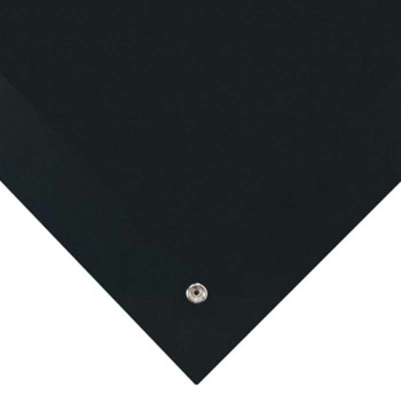 Conductive Vinyl Smooth Top Floor Mat with Ground Snap, 3 x 5', 3/32" Thick, Black